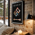 Go Big or Go Home motivational wall art – main room view