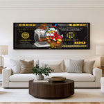 Gold Standard panoramic wall art shown in a living room