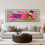 Golden Fortune Panoramic Wall Art shown in a living room