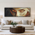 Golden Gaze Panoramic Wall Art shown in a living room
