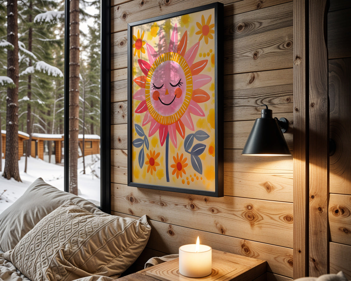 Golden Sunshine kids nursery wall art – main room view