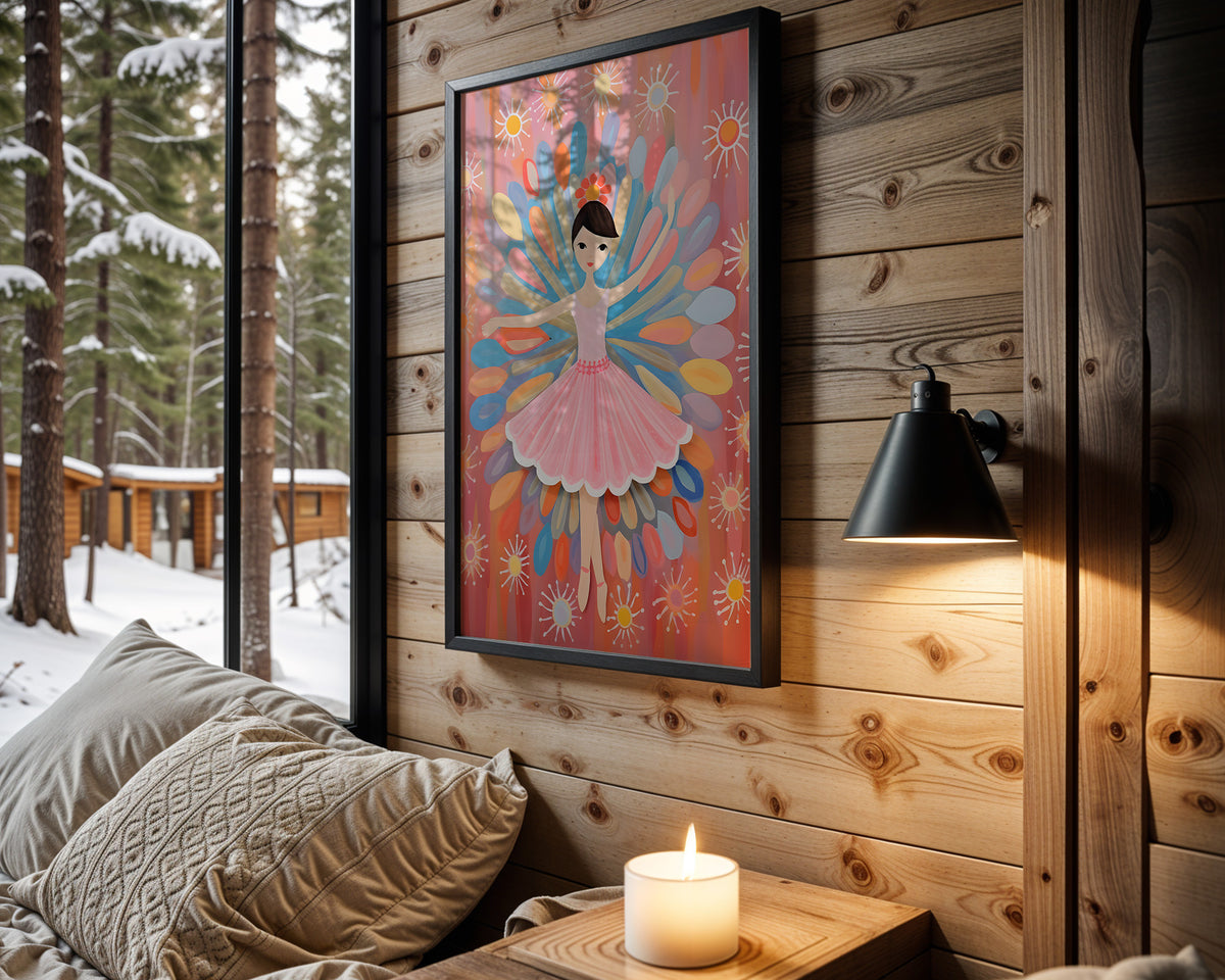 Graceful Little Dancer kids nursery wall art – main room view
