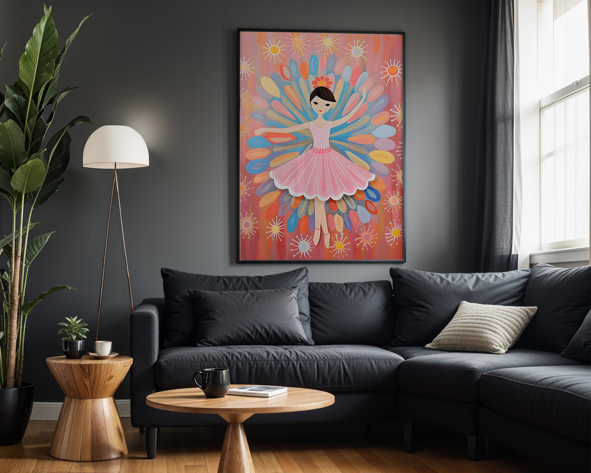 Graceful Little Dancer kids nursery wall art – alternate room view