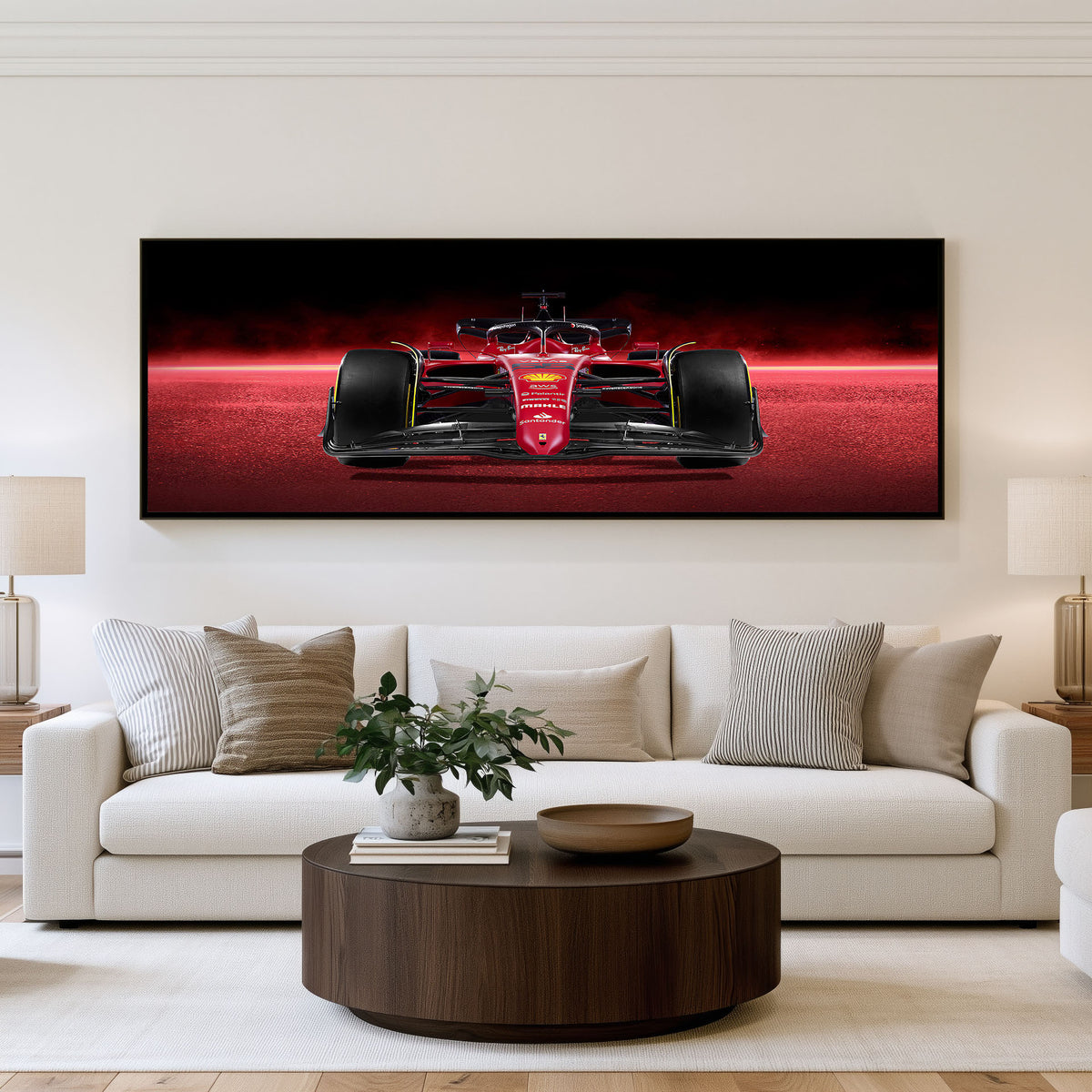Grandstand Panoramic Formula 1 Wall Art shown in a living room