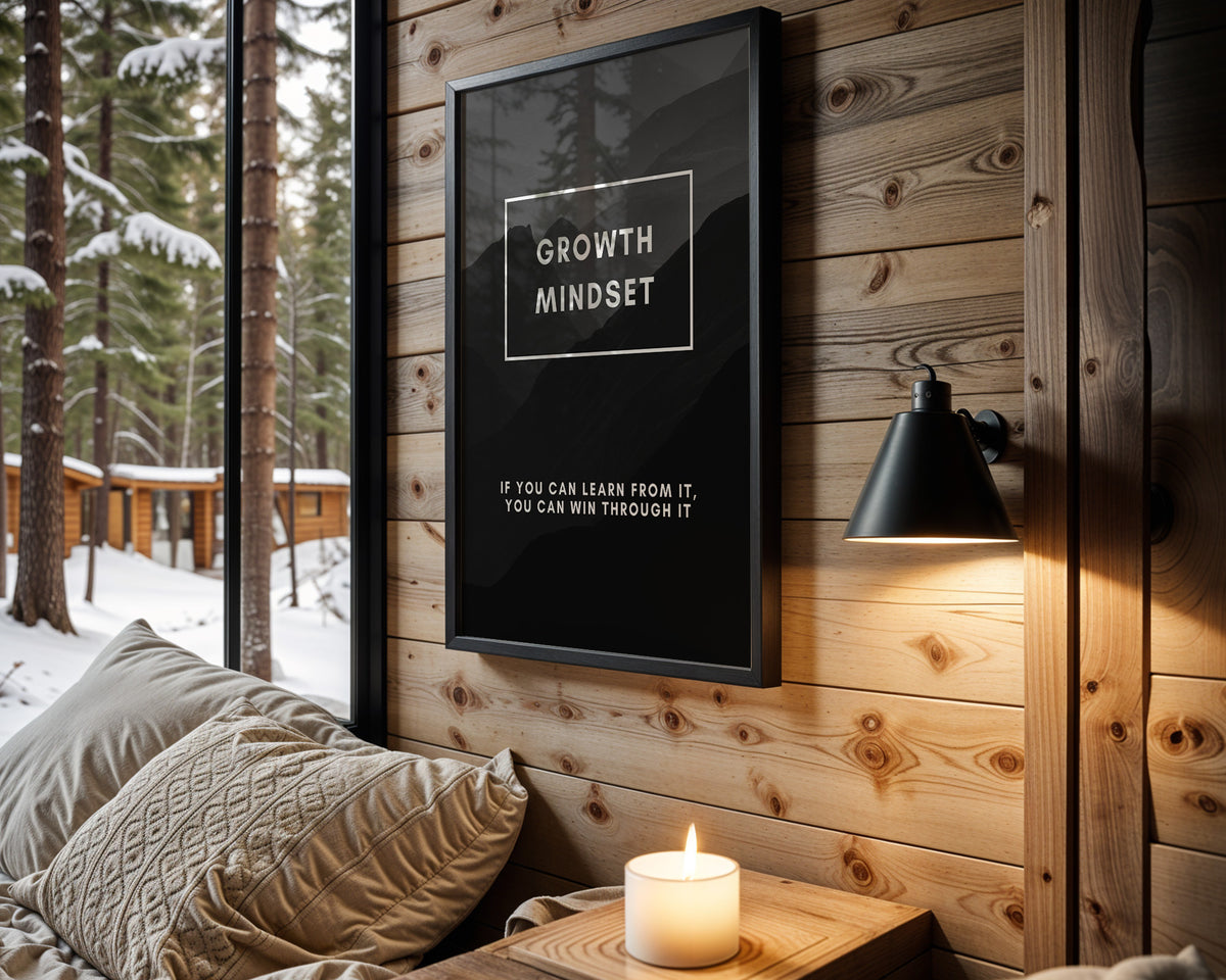 Growth Mindset motivational wall art – main room view