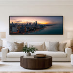 Harbour Lights Panoramic Wall Art shown in a living room