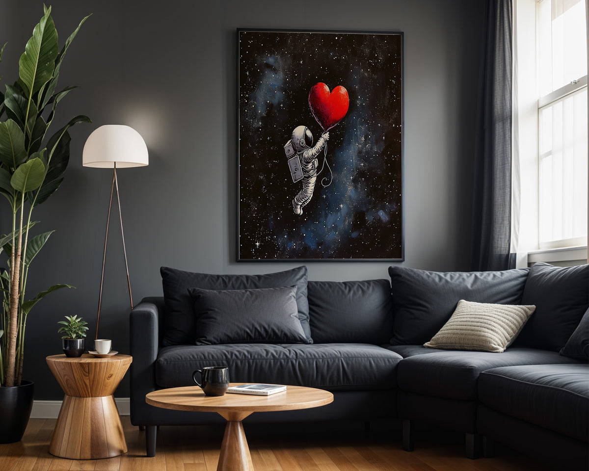 Heart of the Void space wall art – dark lounge view