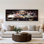 High Stakes Night Panoramic Wall Art shown in a living room