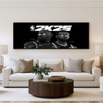 Hoops Legacy Panoramic Wall Art shown in a living room