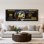 Hundred Club panoramic wall art shown in a living room