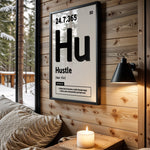 Hustle Element motivational wall art – main room view
