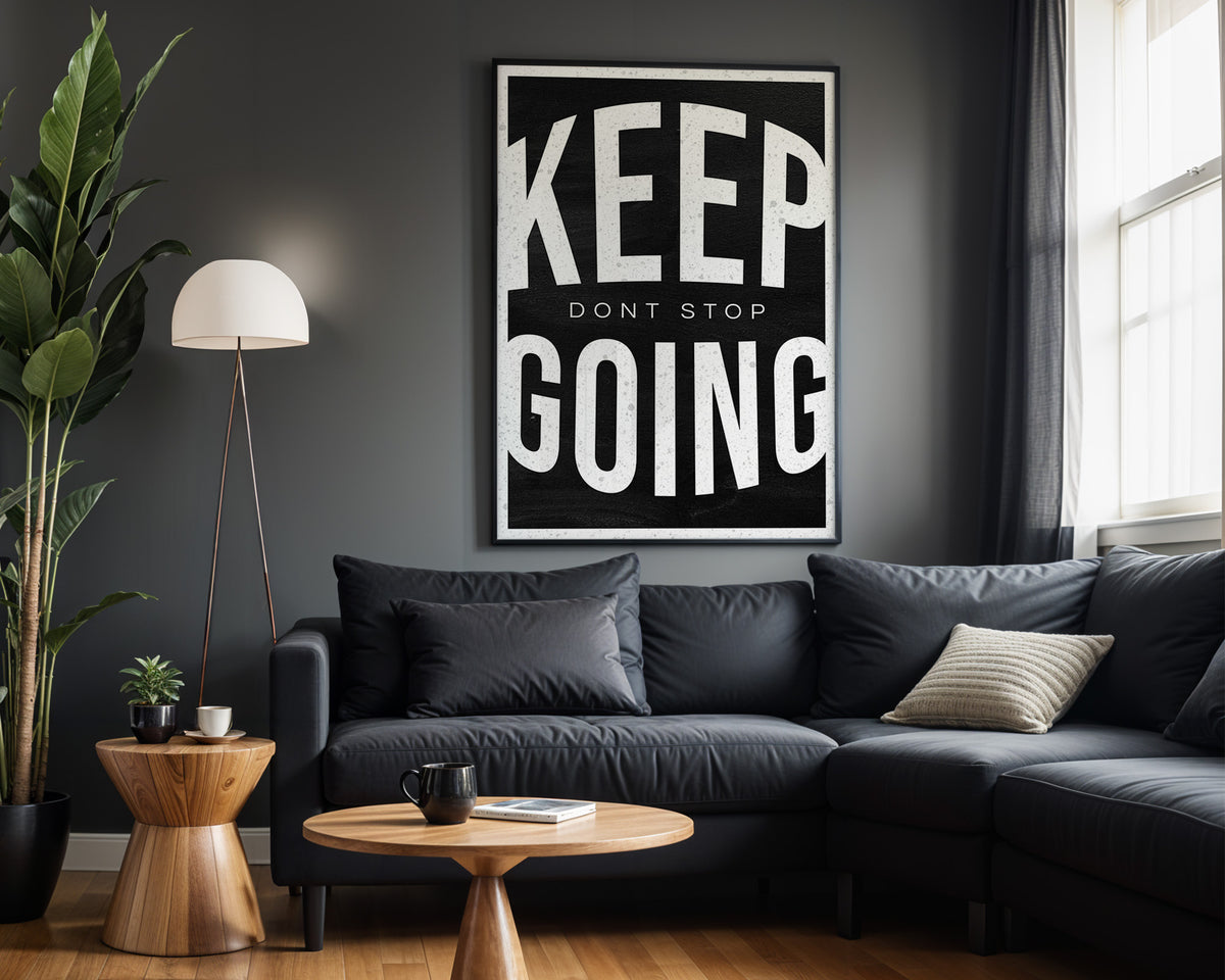Keep Going Bold motivational wall art – alternate room view