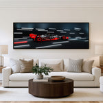 Lap One Panoramic Formula 1 Wall Art shown in a living room