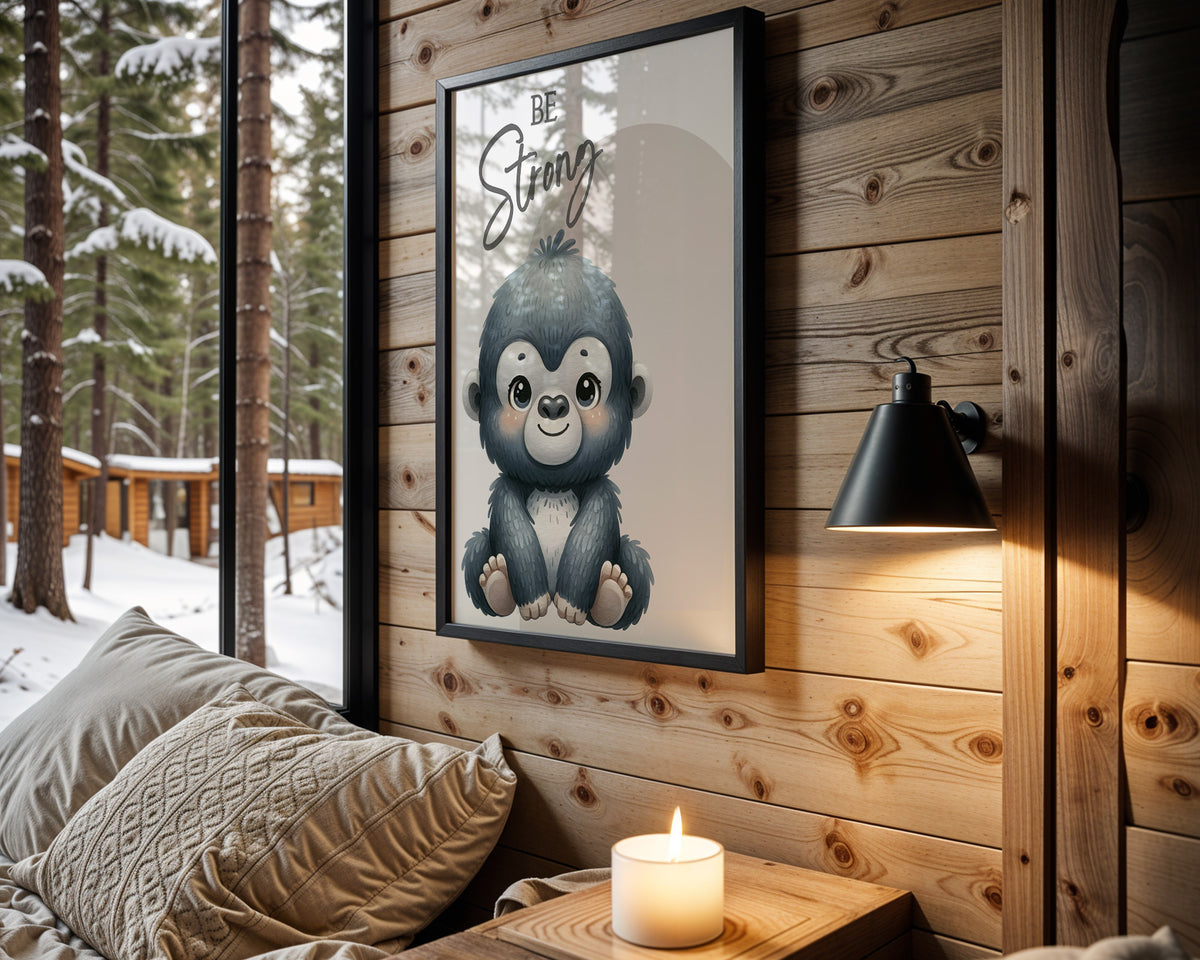 Little Gorilla kids nursery wall art – main room view