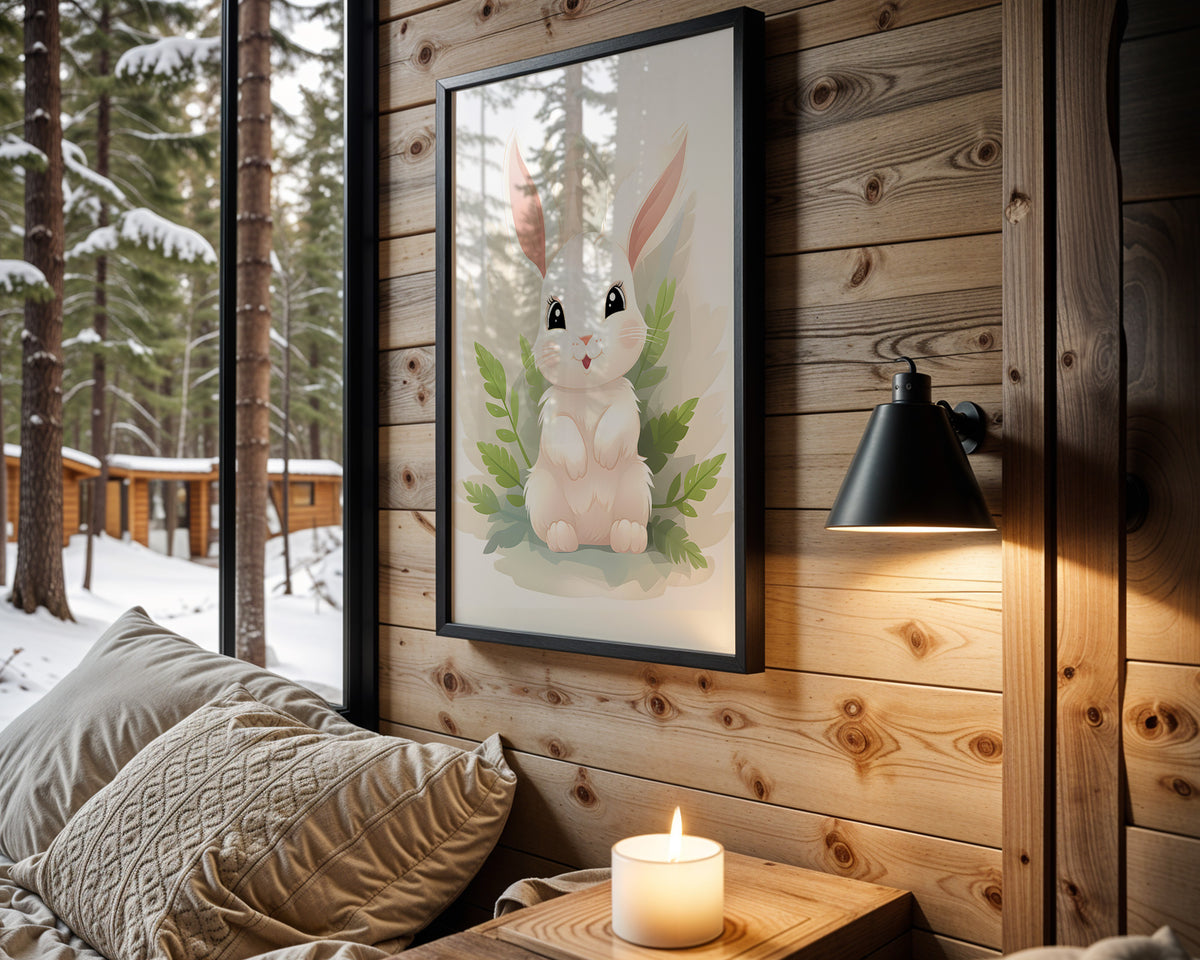 Little Hare kids nursery wall art – main room view