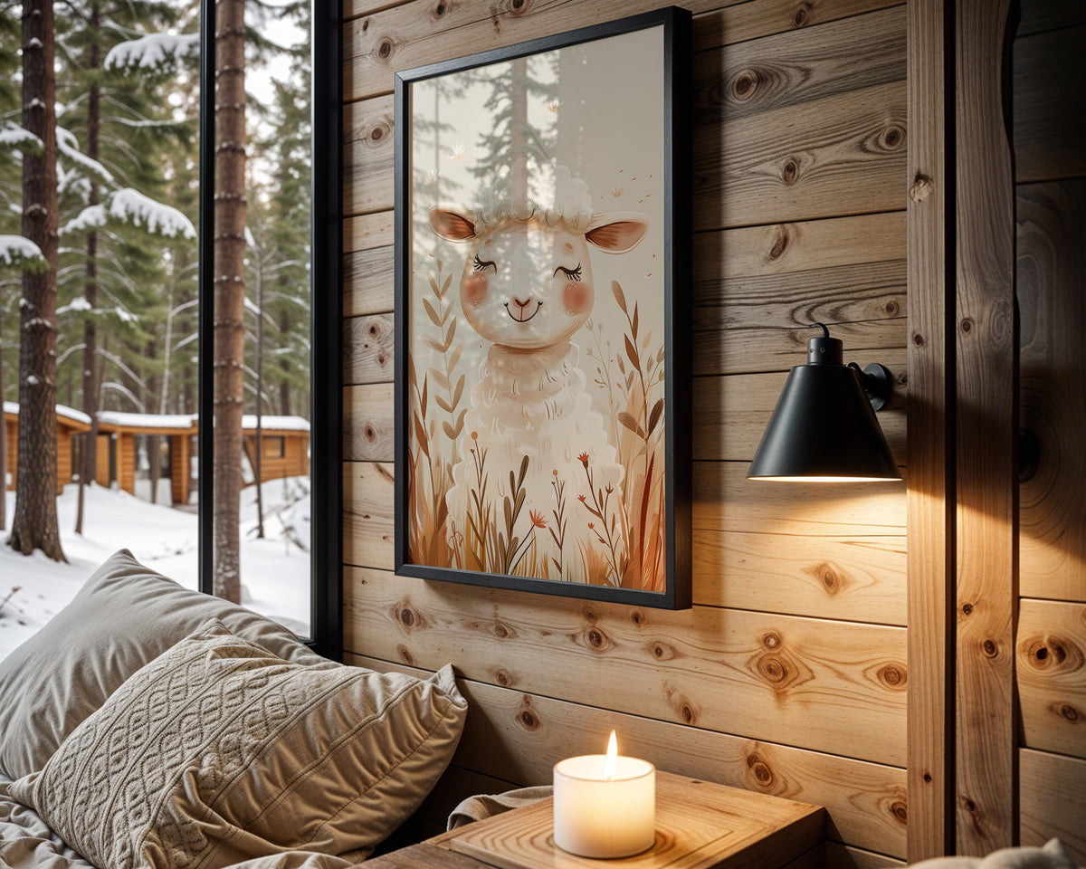 Little Lamb kids nursery wall art – main room view