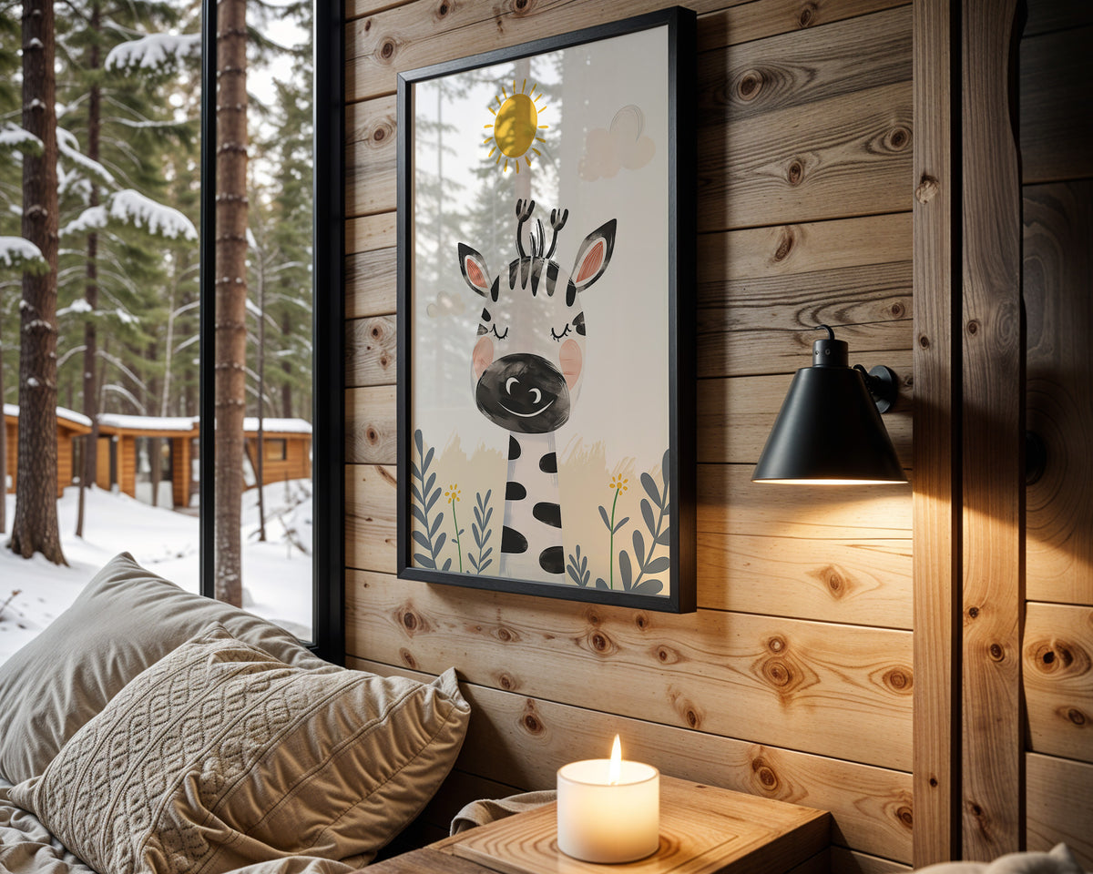 Little Zebra kids nursery wall art – main room view
