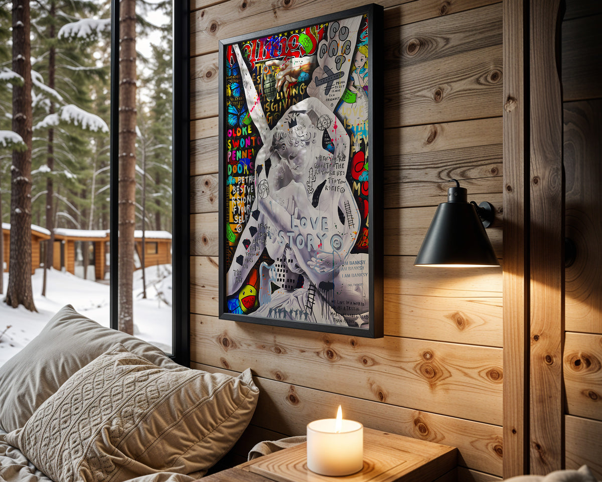 Love Is Art wall art in cabin interior