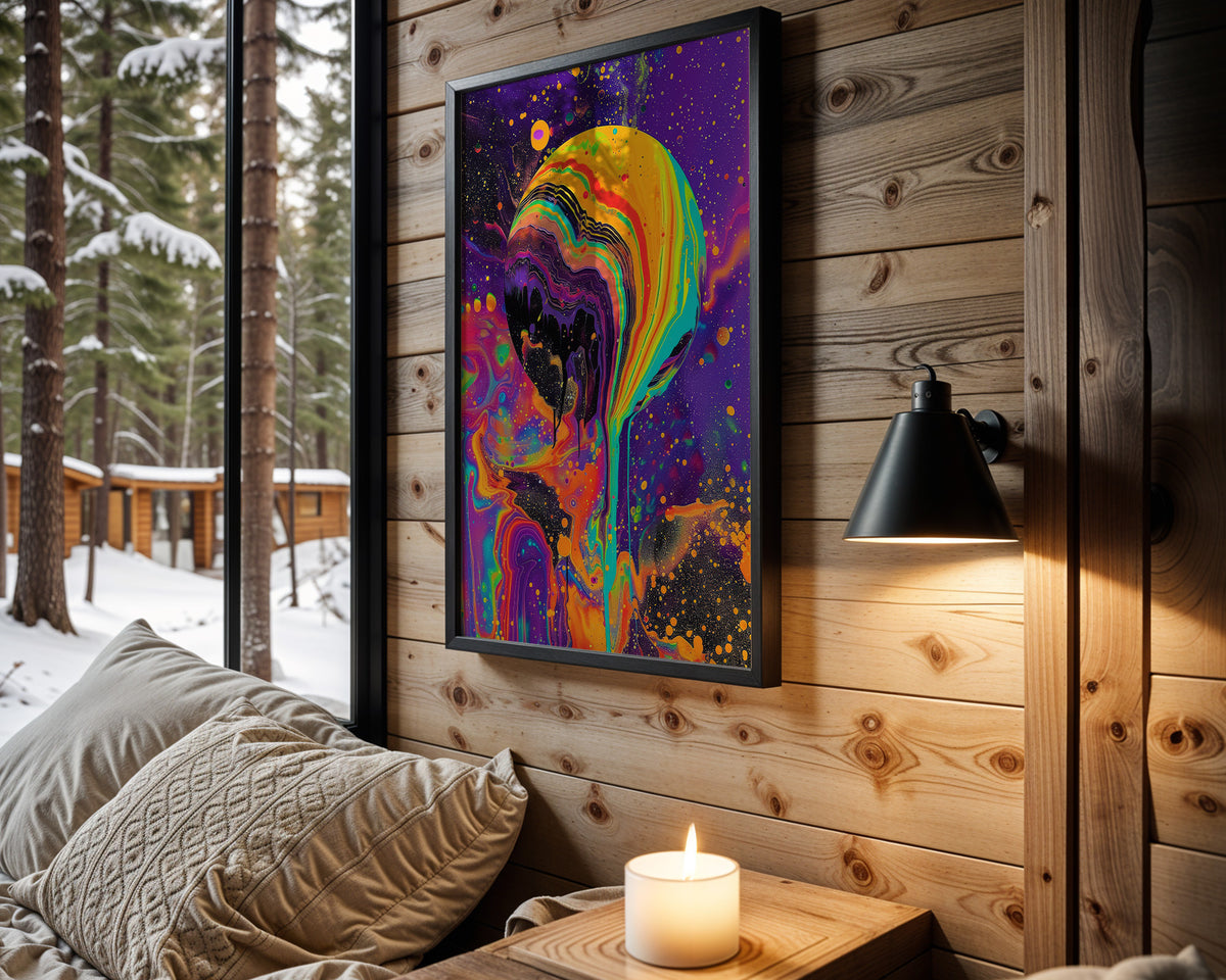 Lunar Mindscape psychedelic wall art – cabin room view