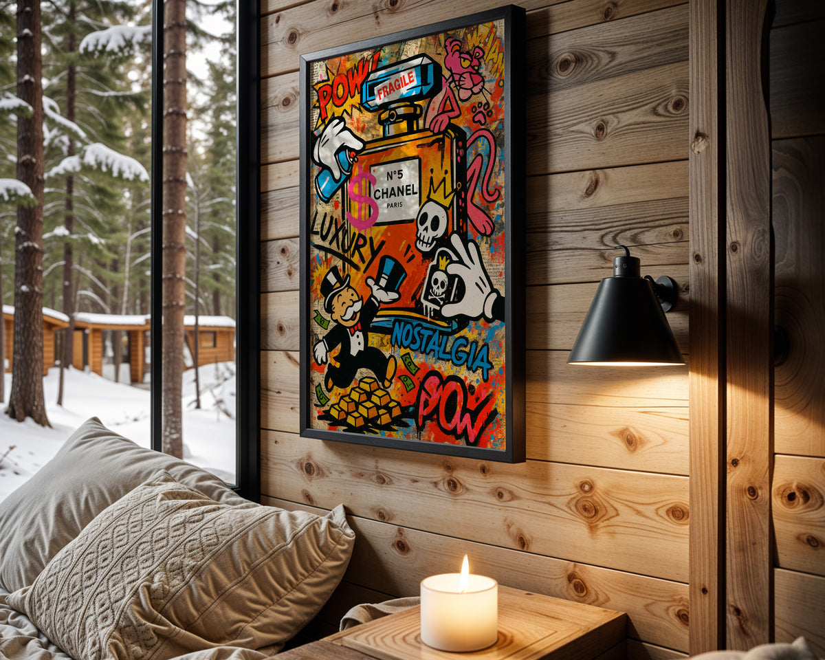 Luxury Nostalgia wall art in cabin interior
