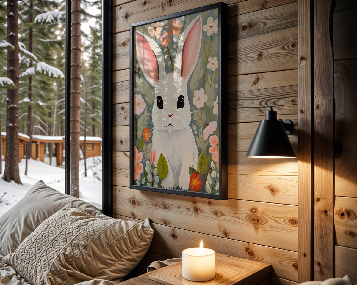 Meadow Rabbit kids nursery wall art – main room view