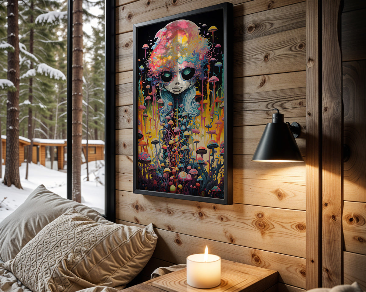 Melted Astronaut psychedelic wall art – cabin room view