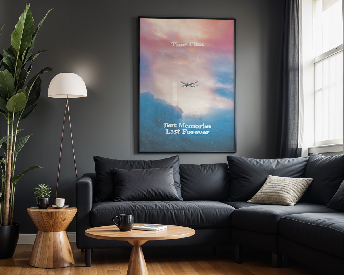 Memories Last Forever motivational wall art – alternate room view