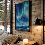 Midnight Current aurora wall art – main room view