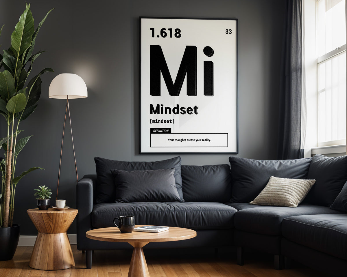 Mindset Element motivational wall art – alternate room view