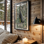 Money Sole sneaker wall art in cabin interior