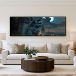 Batman Moonlit Sentinel Panoramic Wall Art shown in a living room