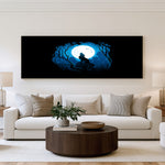 Moonlit Wolf Panoramic Wall Art shown in a living room