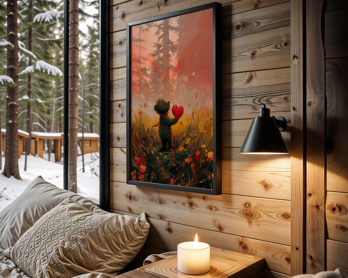 Mouse in the Meadow kids nursery wall art – main room view