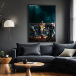 LeBron James Championship Legacy basketball wall art displayed in a modern living room