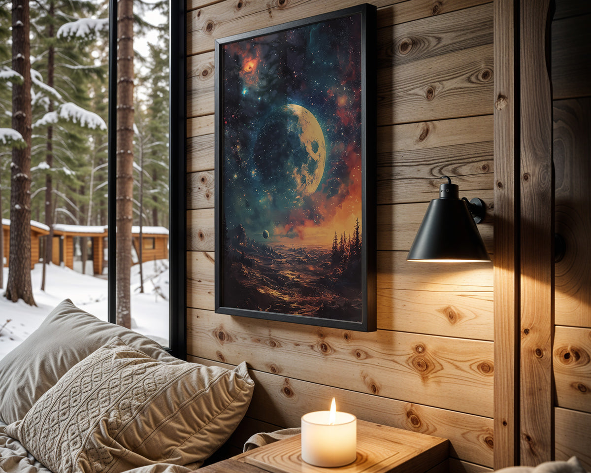 Nebula Orbit space wall art – cabin room view