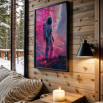 Neon Astronaut space wall art – cabin room view
