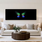 Prismatic Butterfly Panoramic Wall Art shown in a living room