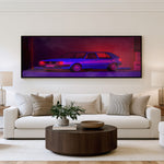 Neon Highway Panoramic Wall Art shown in a living room
