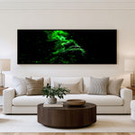 Emerald Dragon Panoramic Wall Art shown in a living room