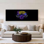 Golden Saiyan Power Panoramic Wall Art shown in a living room