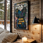 No Pain, No Plan wall art in cabin interior