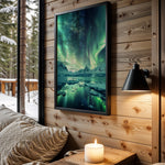 Northern Bloom aurora wall art – main room view