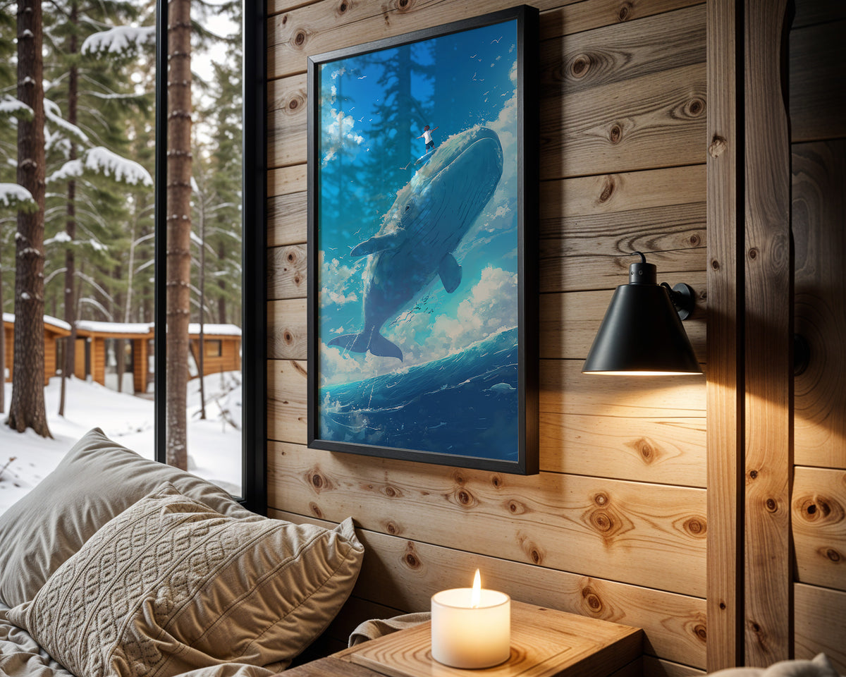 Ocean Giant kids nursery wall art – main room view