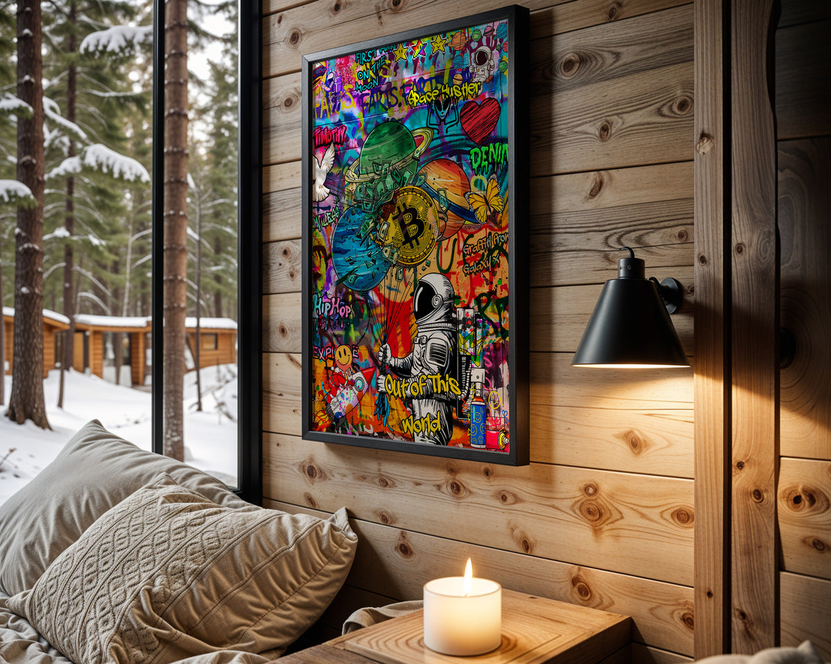 Out of This World wall art in cabin interior