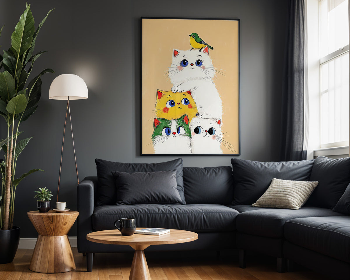 Party Pups kids nursery wall art – alternate room view