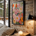 Pink Peony Garden kids nursery wall art – main room view