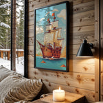 Pirate Ship Dreams kids nursery wall art – main room view