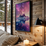 Polar Mirage aurora wall art – main room view
