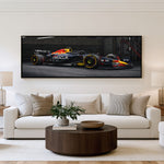 Pole Position Panoramic Formula 1 Wall Art shown in a living room