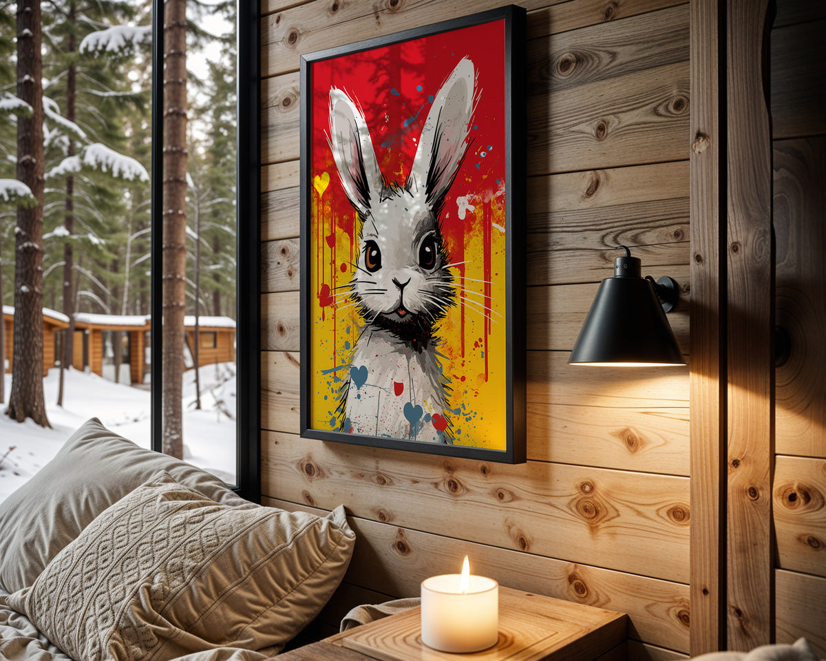 Pop Art Bunny kids nursery wall art – main room view